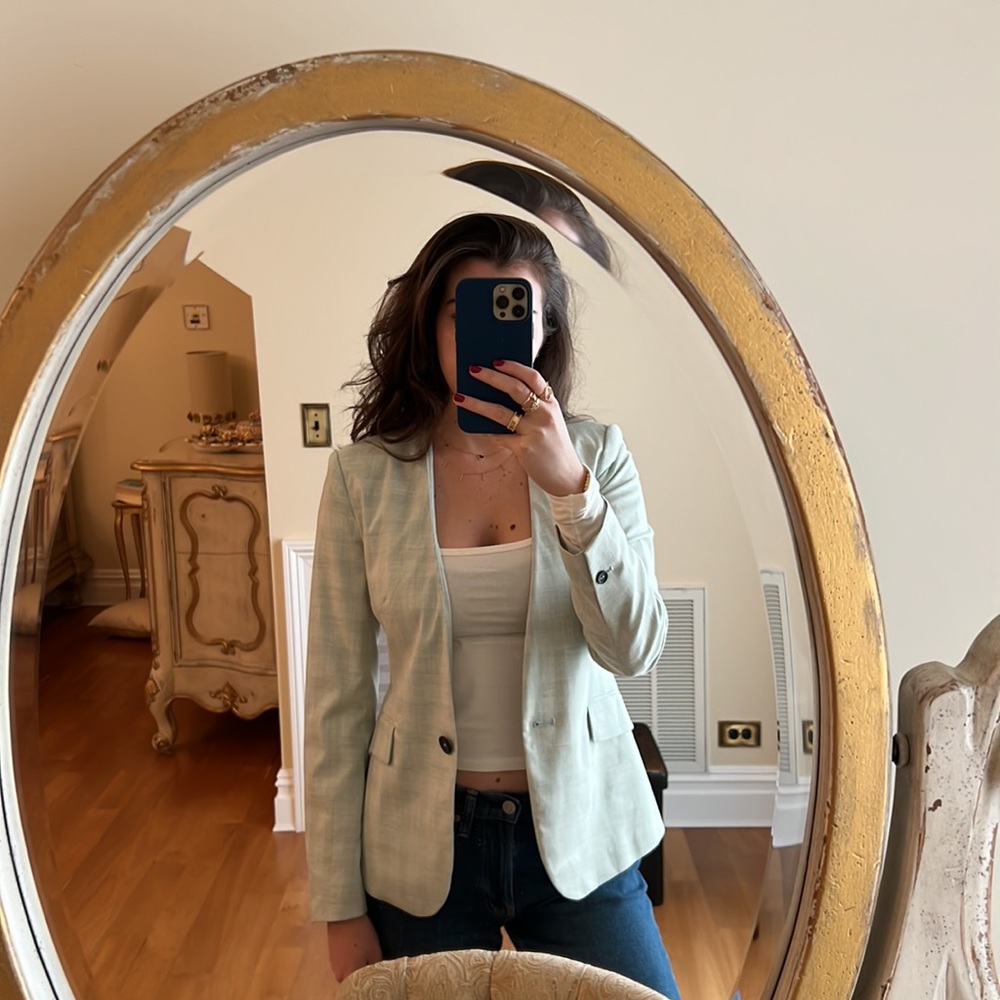 NWT ZARA SEAFOAM GREEN BLAZER